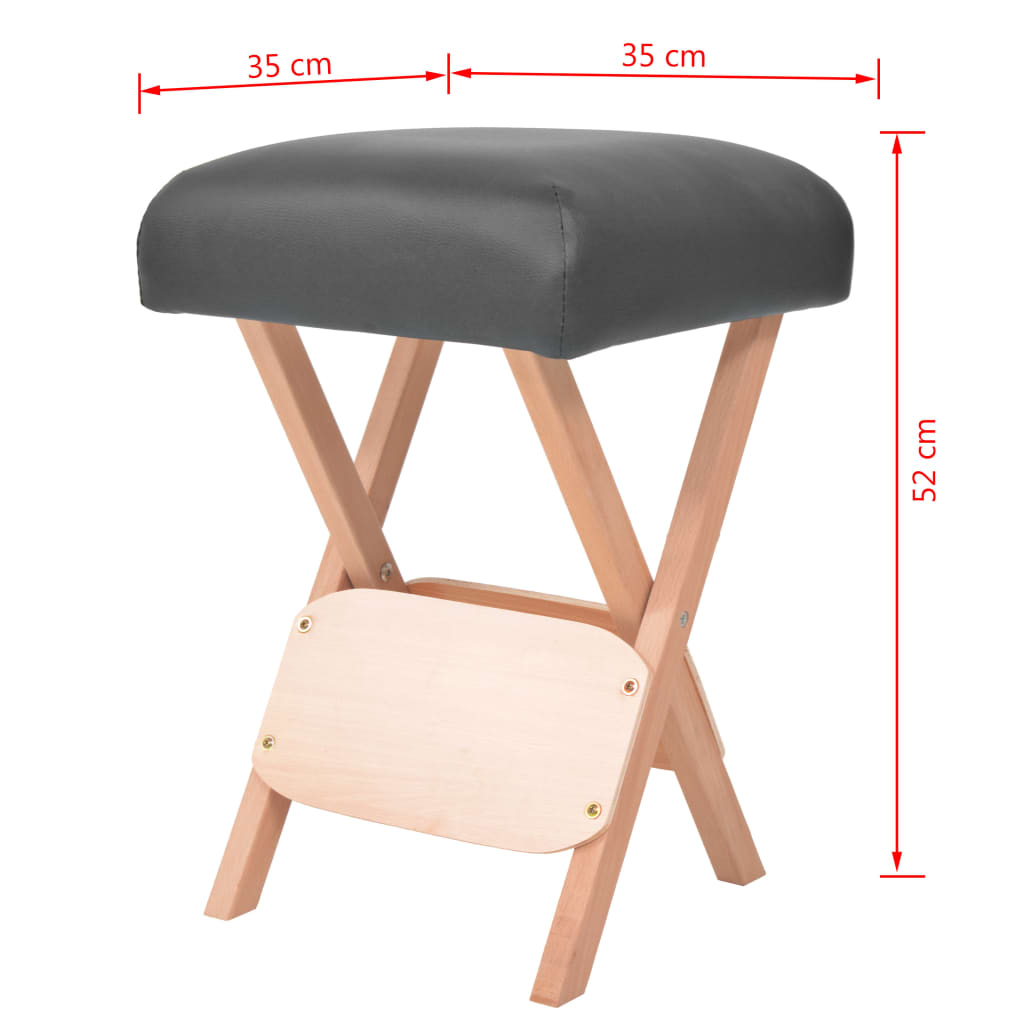 vidaXL Folding Massage Stool with 4.7" Thick Seat Folding Therapist Stool