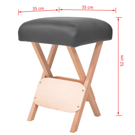 vidaXL Folding Massage Stool with 4.7" Thick Seat Folding Therapist Stool